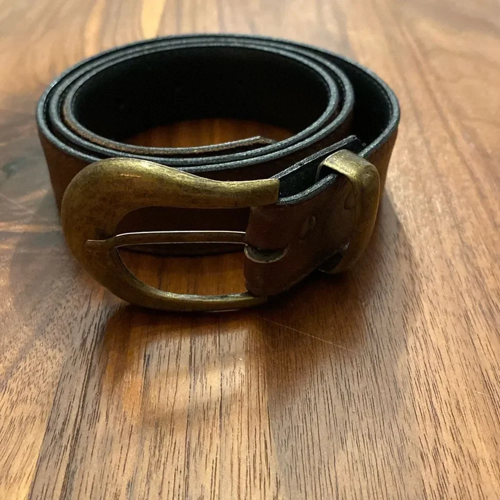 Brown Belt with Bronze Toned Buckle 36”